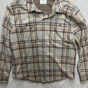 Mutual weave Plaid Button-Up‎ Shirt